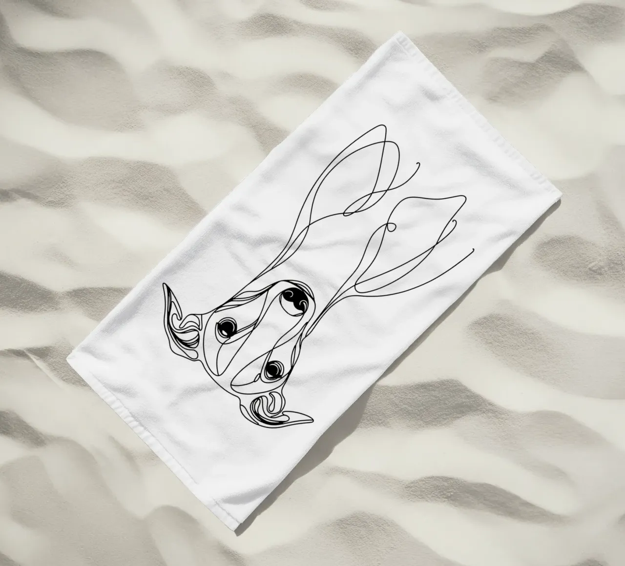 Chien Whippet Dessin au trait serviette de plage de WijdevenDesign