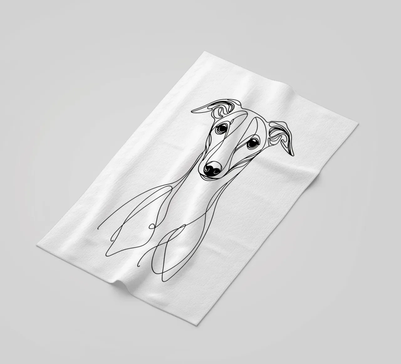 Chien Whippet Dessin au trait serviette de plage de WijdevenDesign