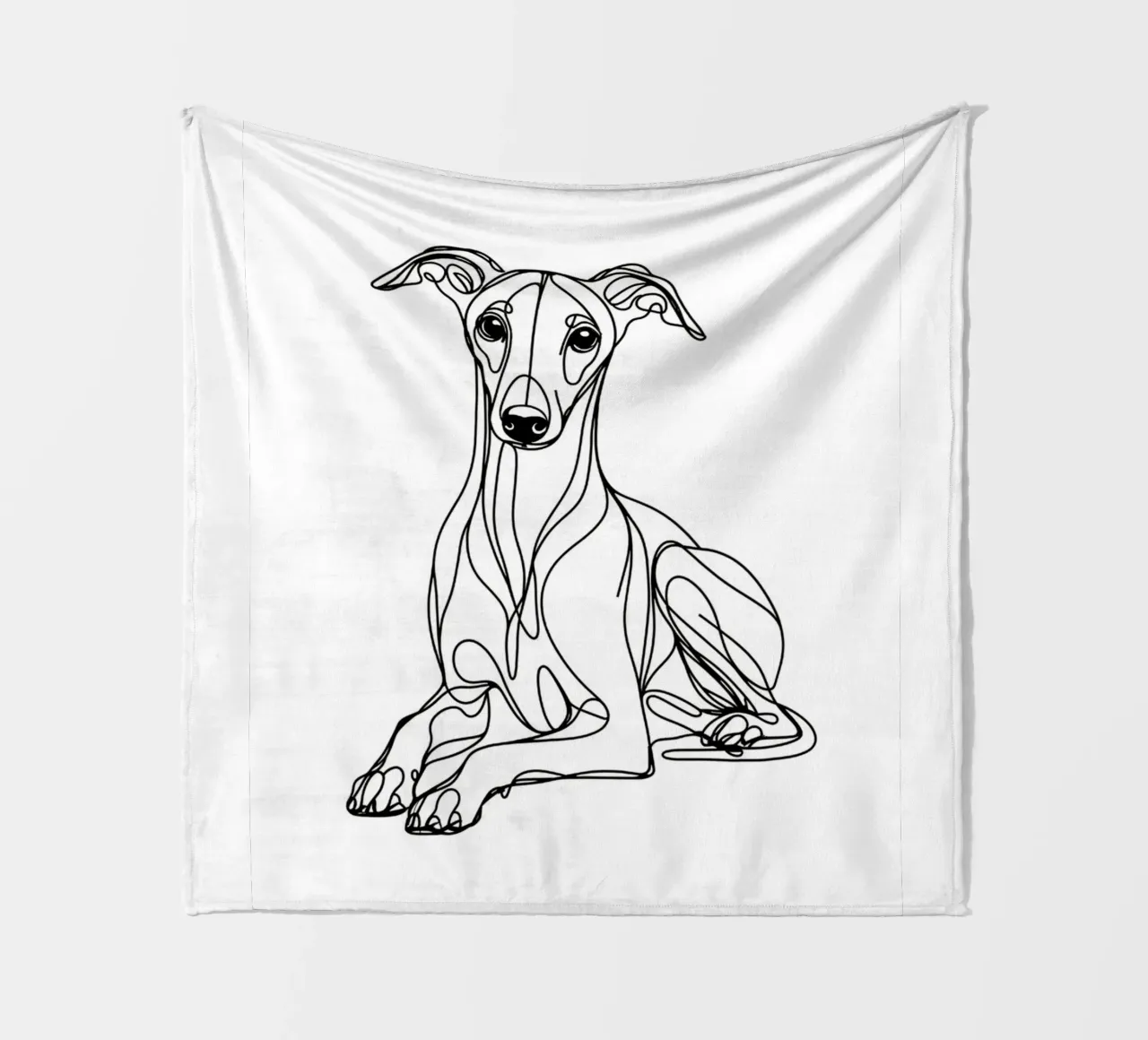 Chien Whippet Dessin au trait plaid polaire de WijdevenDesign