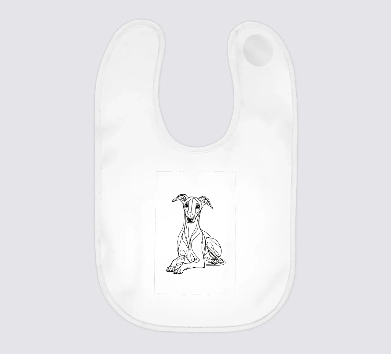 Disegno artistico lineare del cane Whippet bavaglino da WijdevenDesign