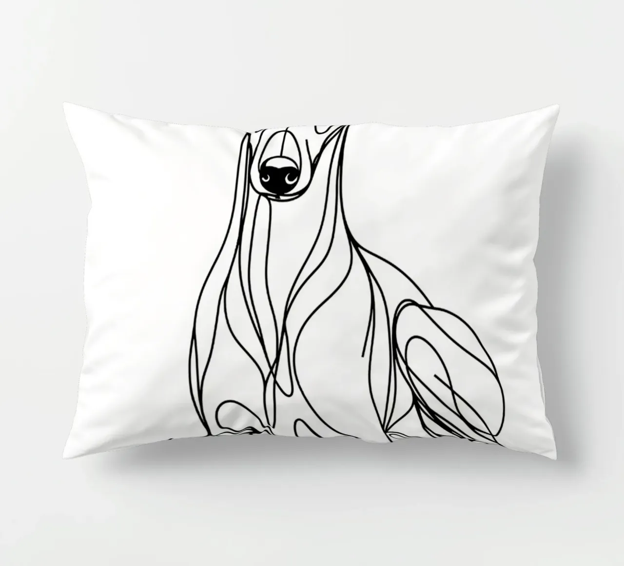 Disegno artistico lineare del cane Whippet cuscino da WijdevenDesign