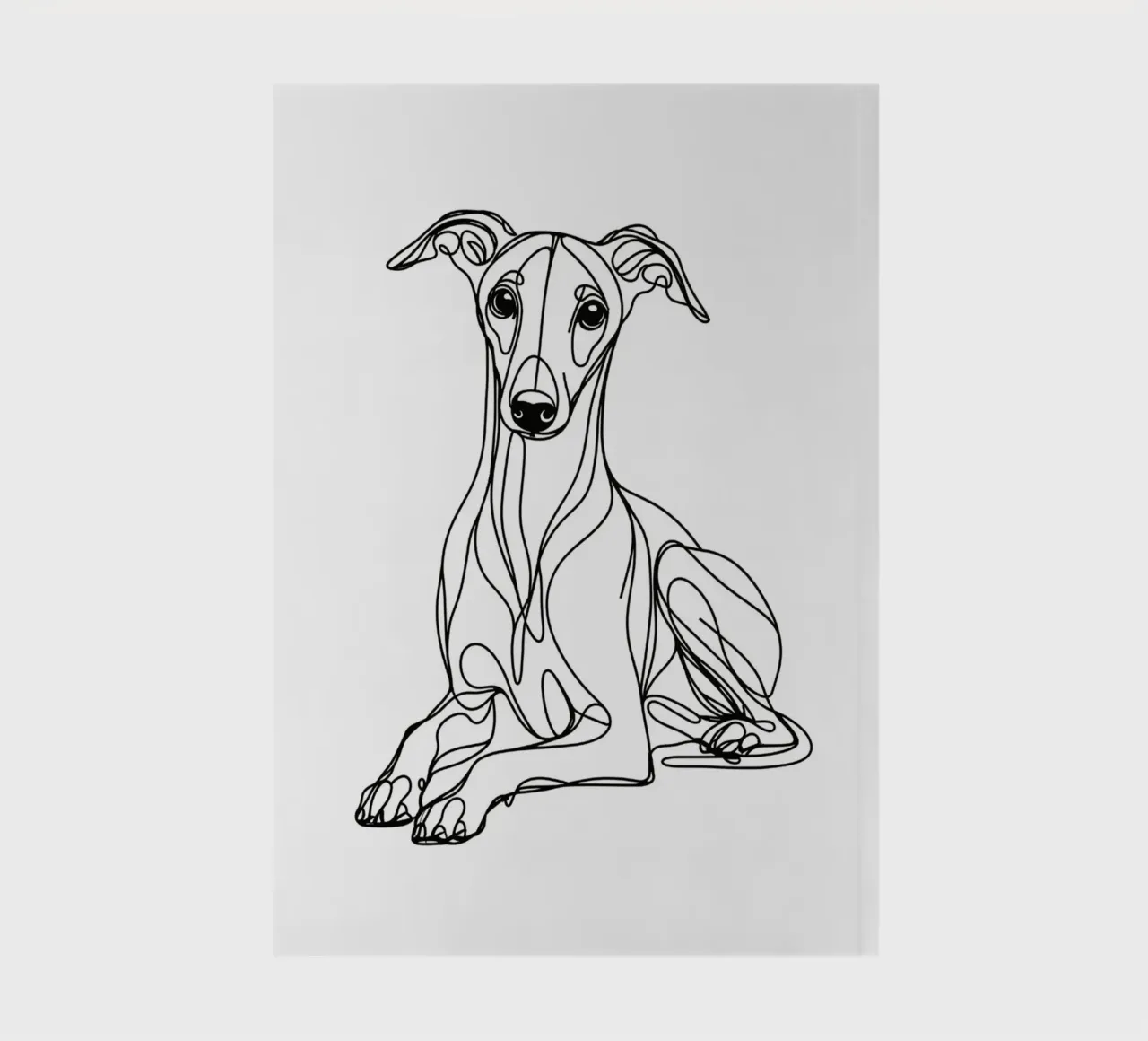 Whippet Dog Line Art Drawing notebook by WijdevenDesign