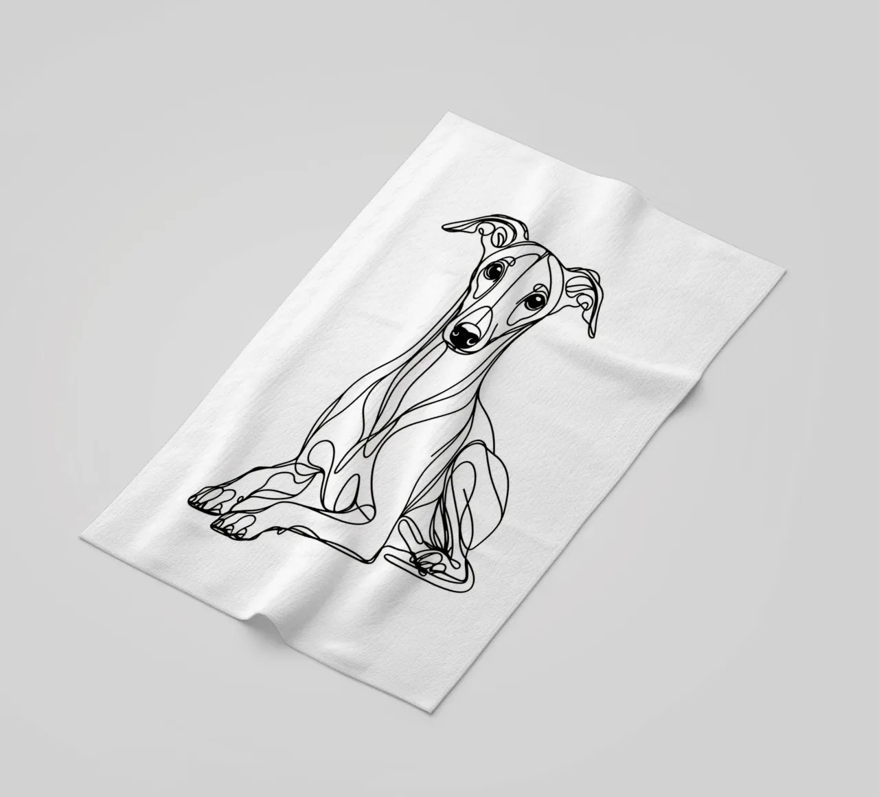 Chien Whippet Dessin au trait serviette de plage de WijdevenDesign