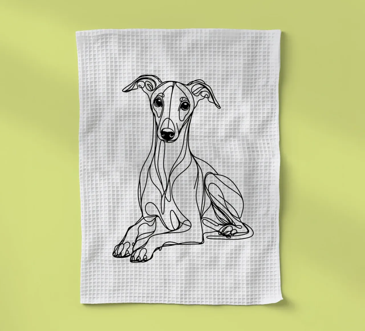 Chien Whippet Dessin au trait torchon de WijdevenDesign
