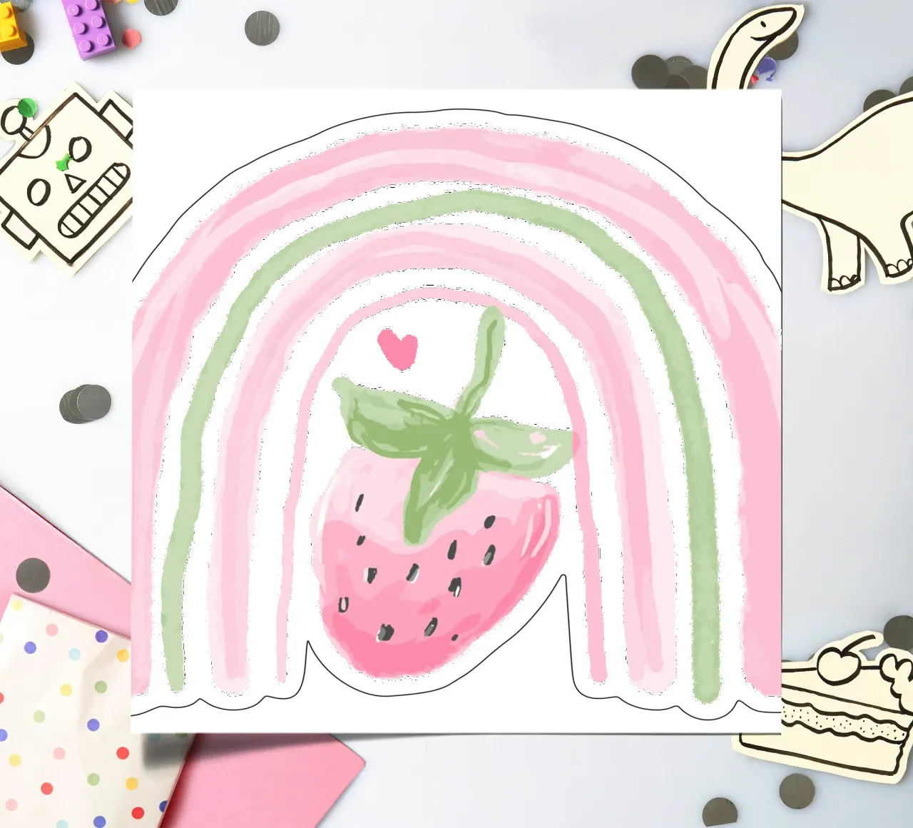 Carina la fragola arcobaleno foglio adesivo da Little Lola