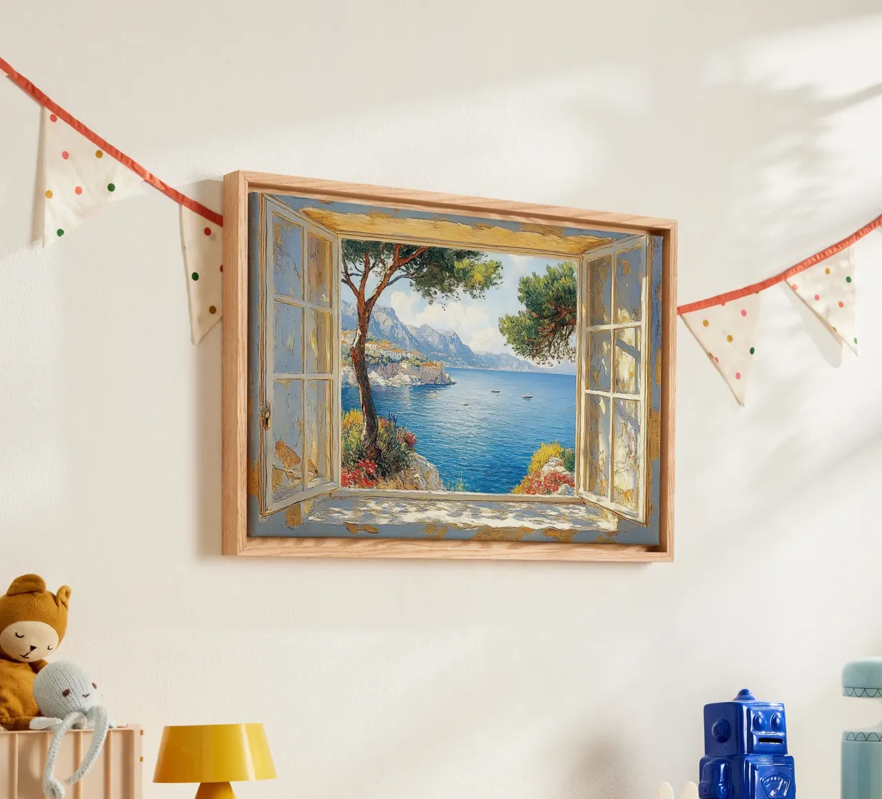 Matisse inspires Open Window canvas with Floater frame by Nikis Art Studio