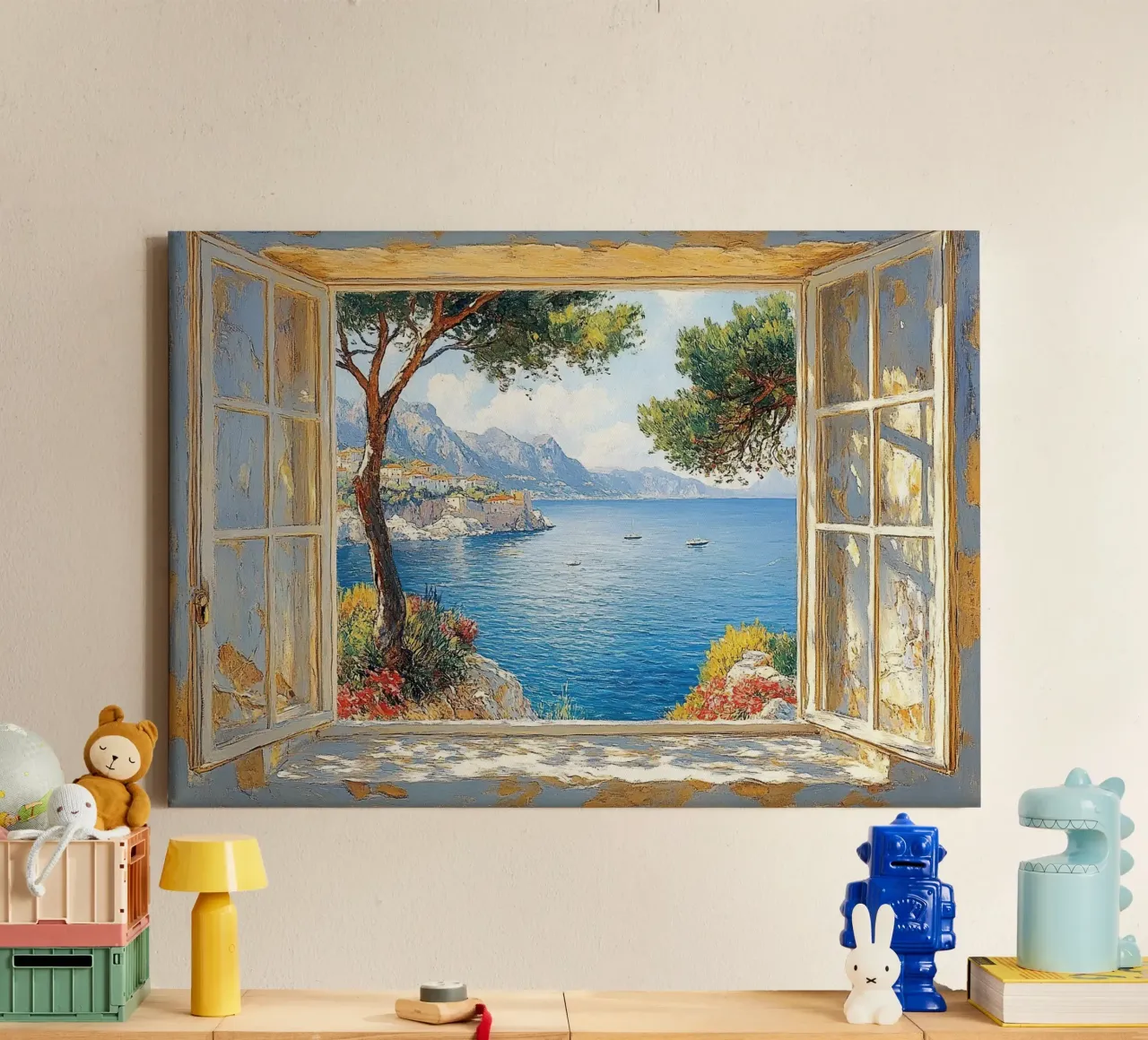 Matisse inspires Open Window canvas with Floater frame by Nikis Art Studio