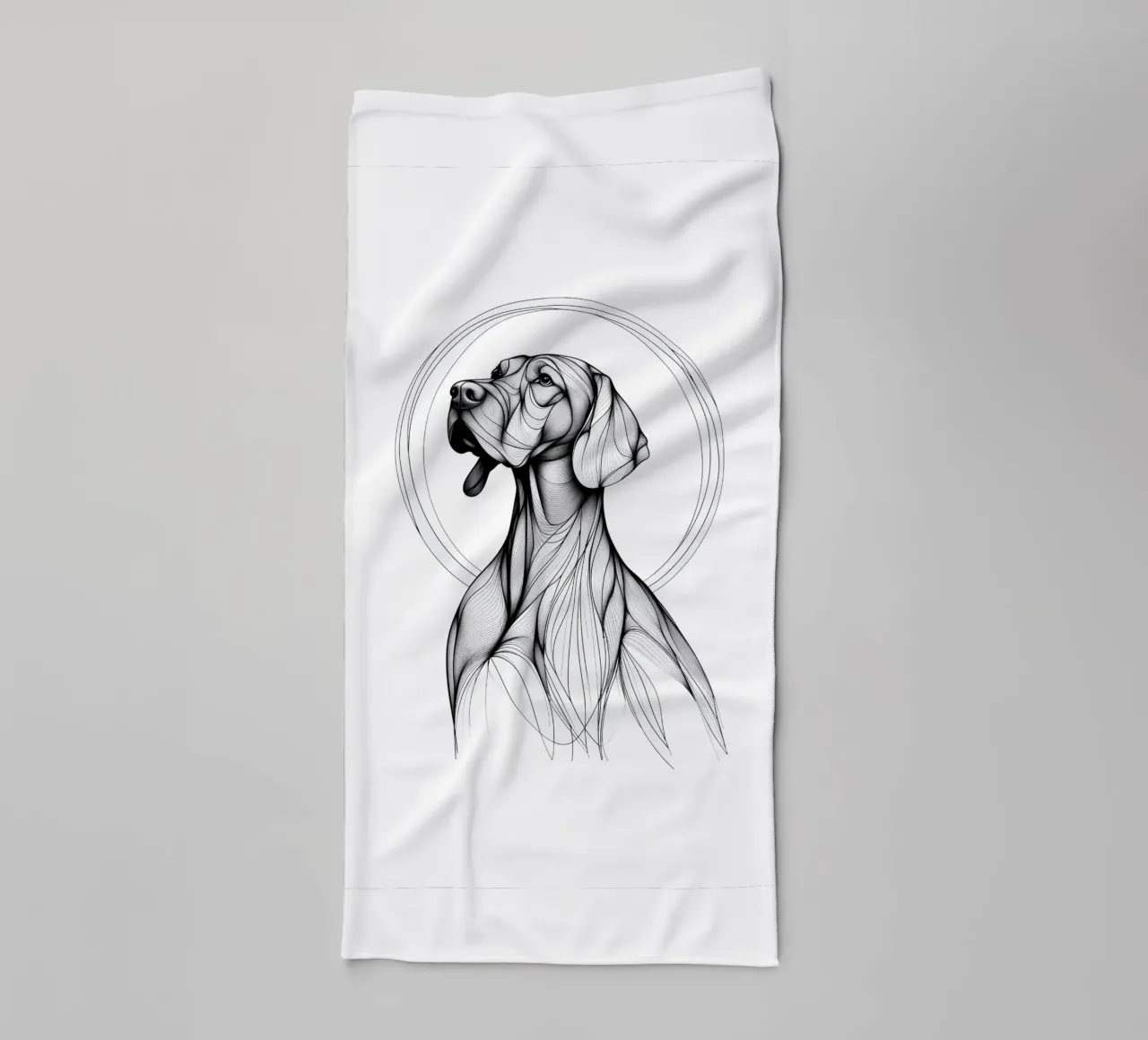 Chien Vizsla Dessin au trait serviette de bain de WijdevenDesign
