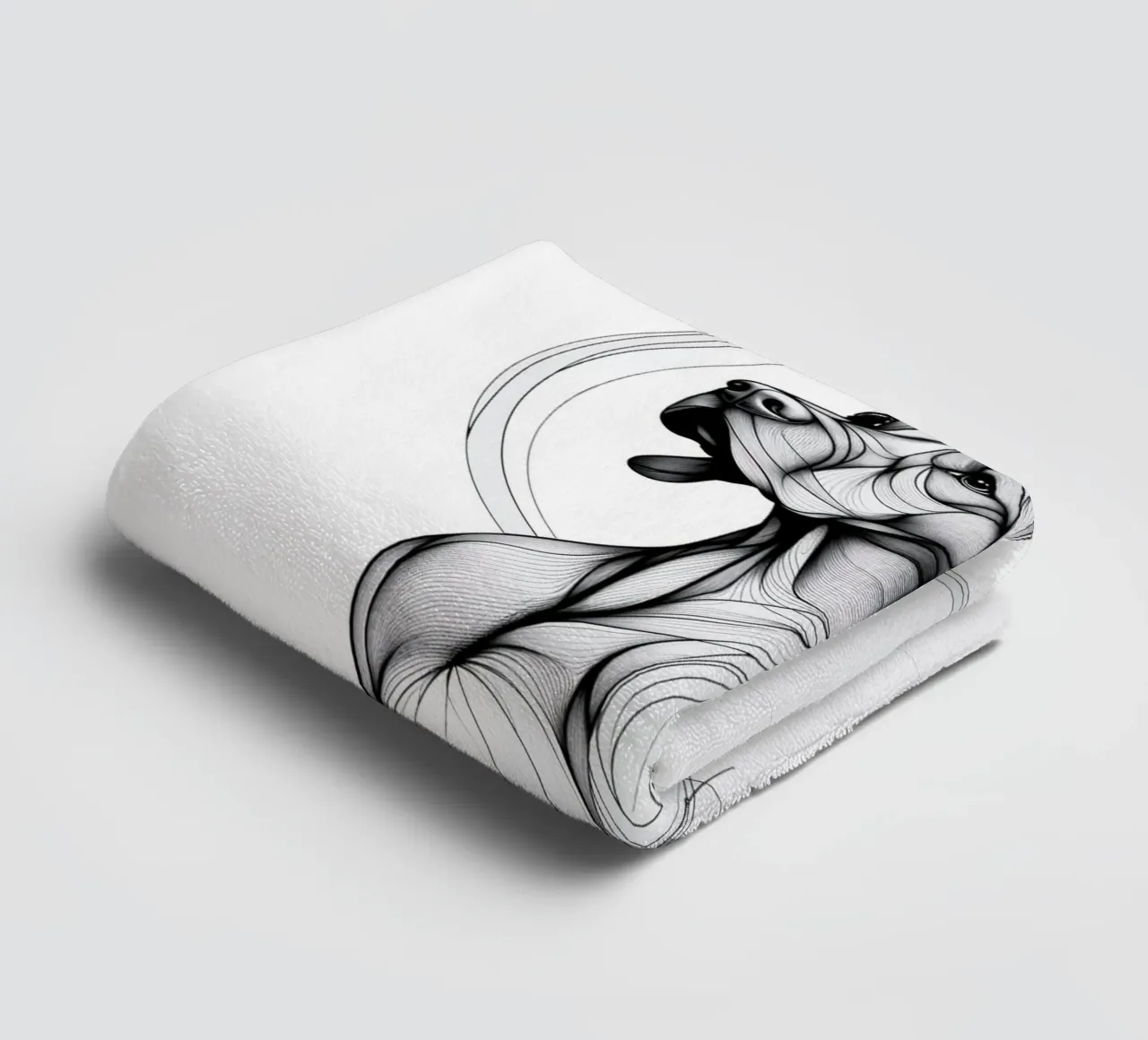 Chien Vizsla Dessin au trait serviette de bain de WijdevenDesign
