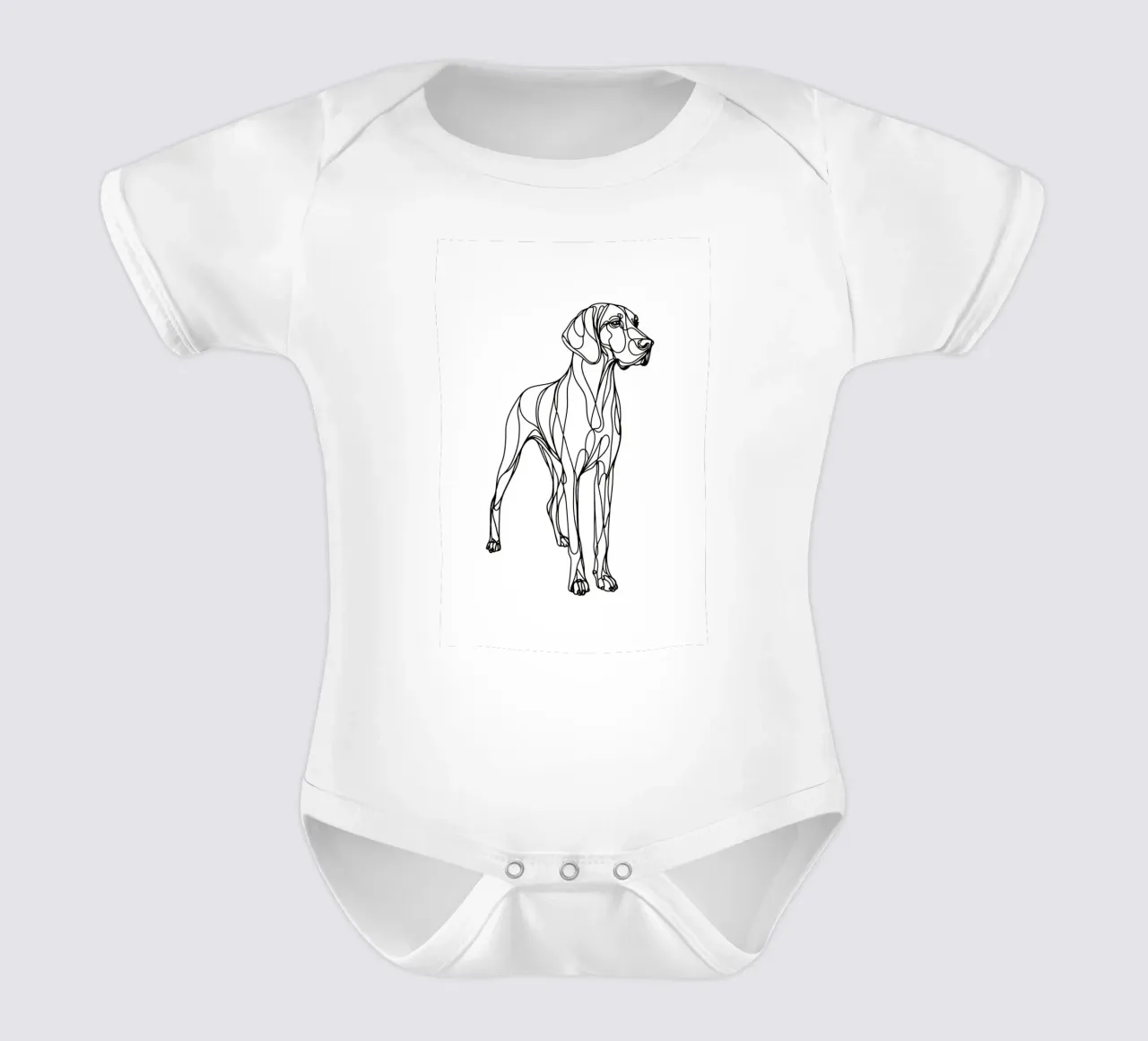 Vizsla Dog Line Art Drawing short-sleeve baby romper by WijdevenDesign
