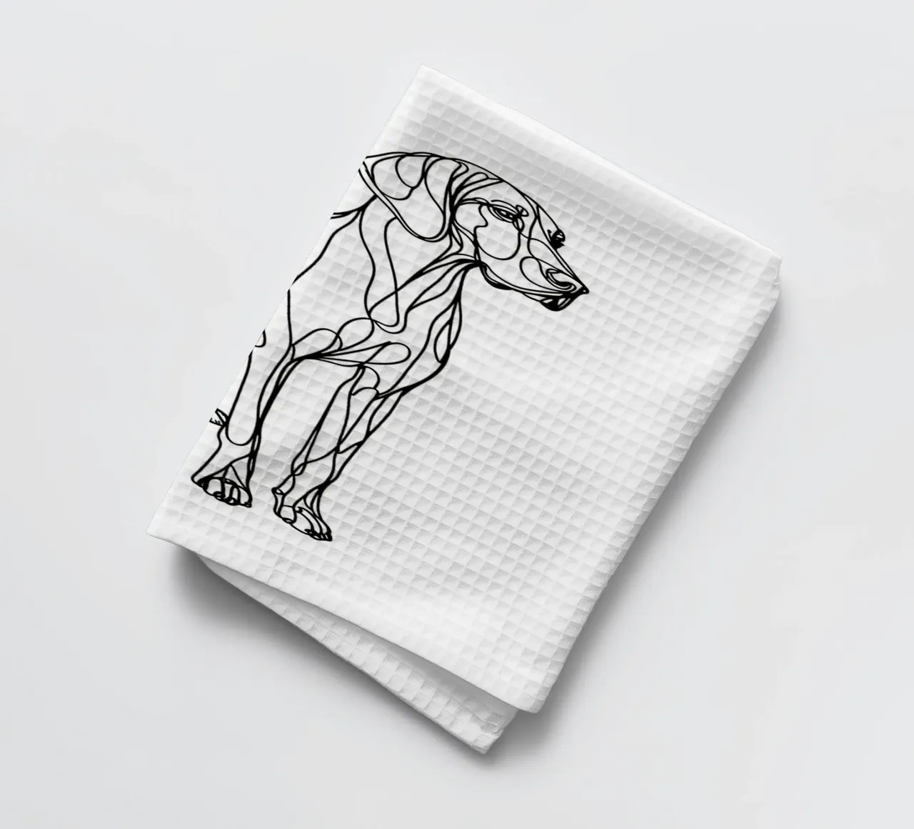 Chien Vizsla Dessin au trait torchon de WijdevenDesign