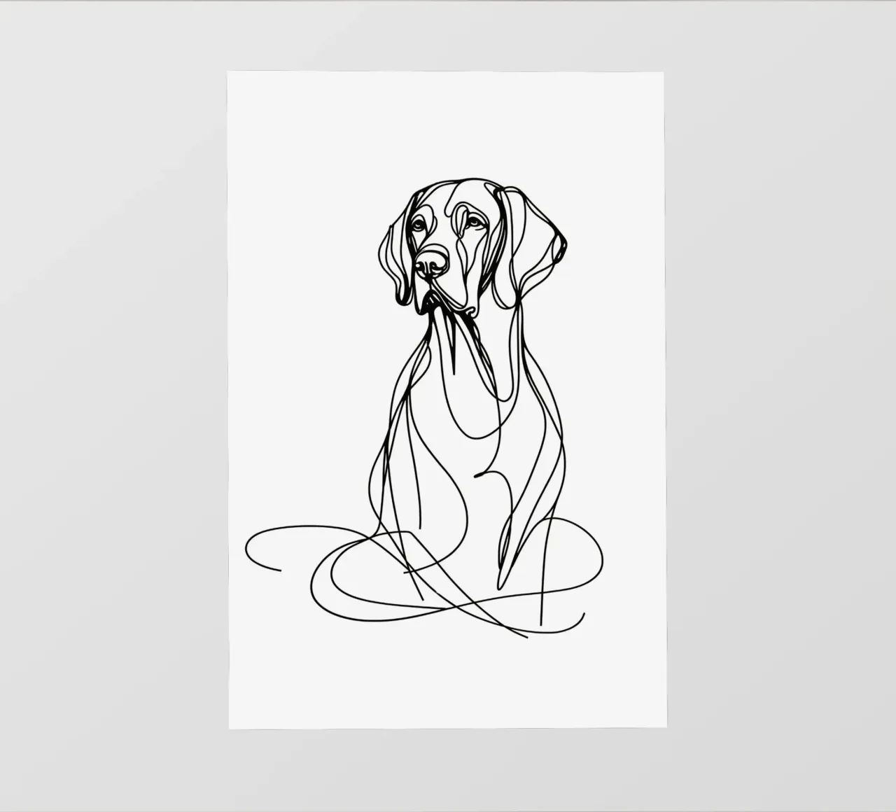 Vizsla Dog Line Art Drawing backlit film by WijdevenDesign