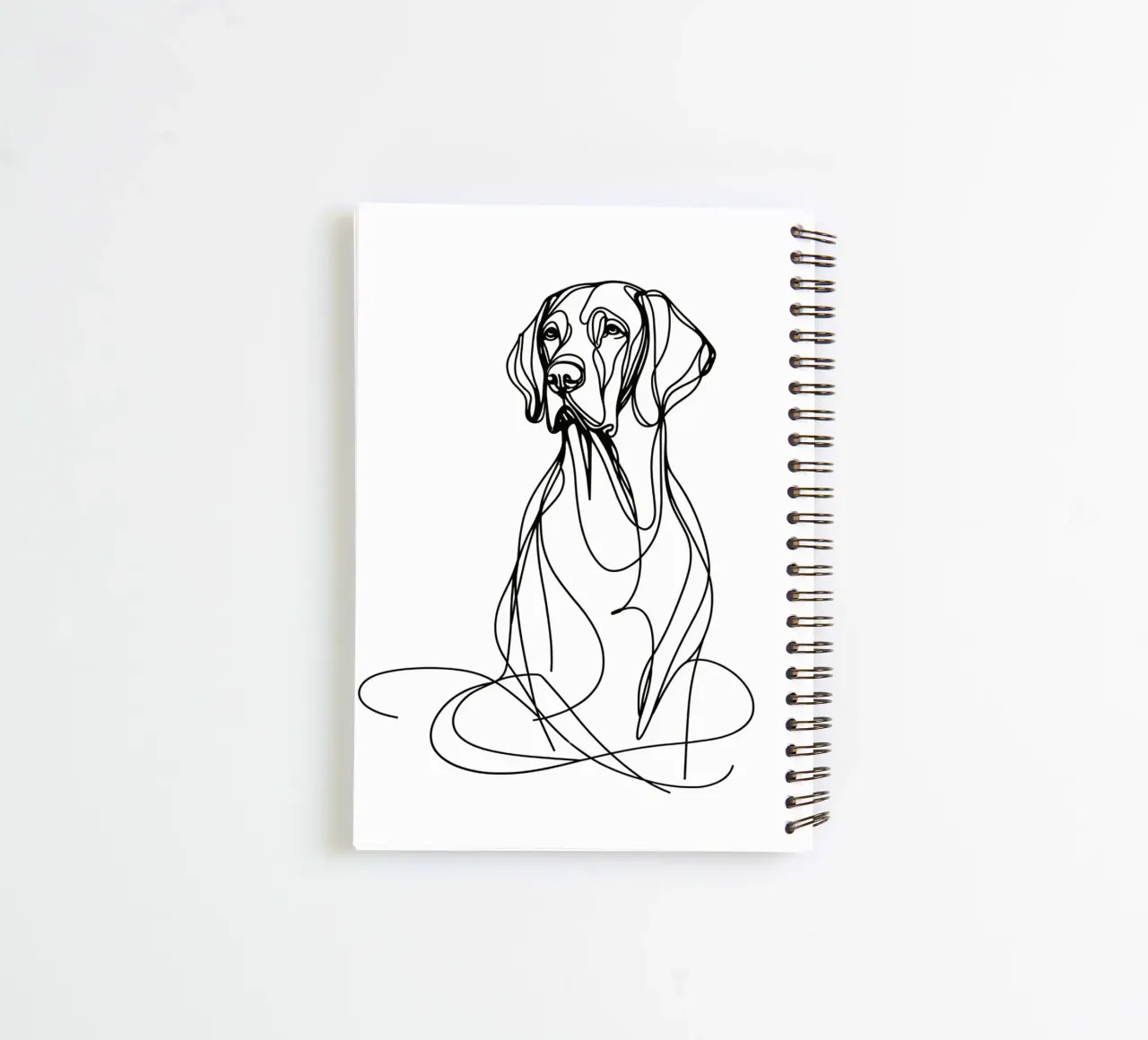 Vizsla Dog Line Art Drawing spiral notebook by WijdevenDesign