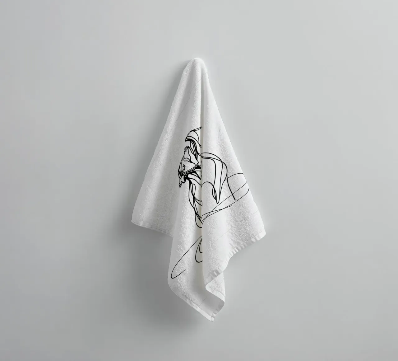 Chien Vizsla Dessin au trait serviette de bain de WijdevenDesign