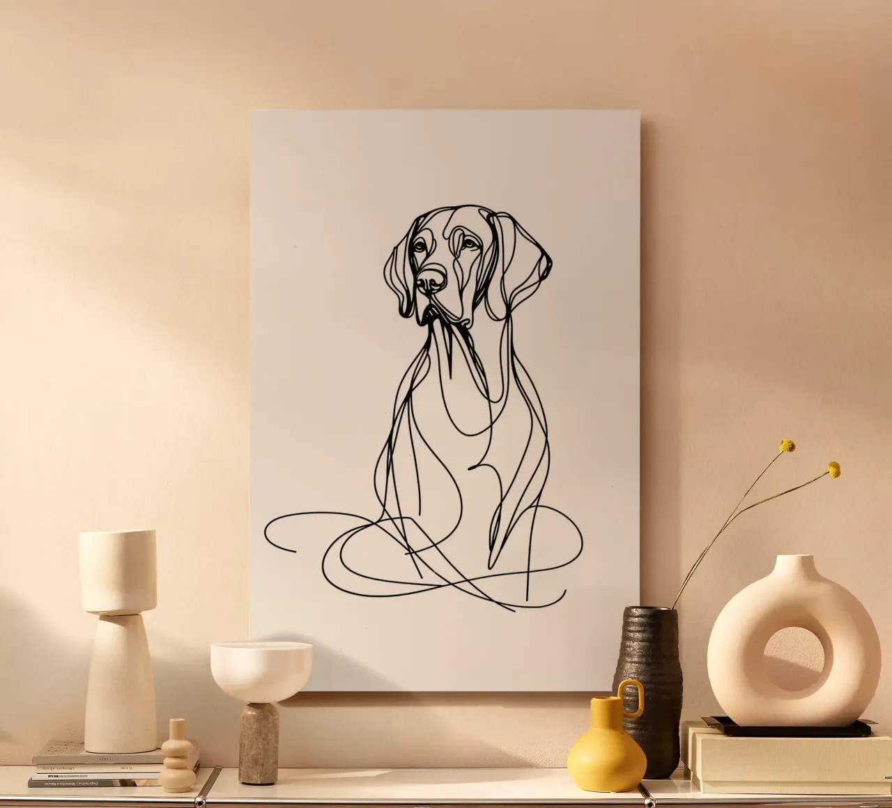 Chien Vizsla Dessin au trait panneau forex de WijdevenDesign