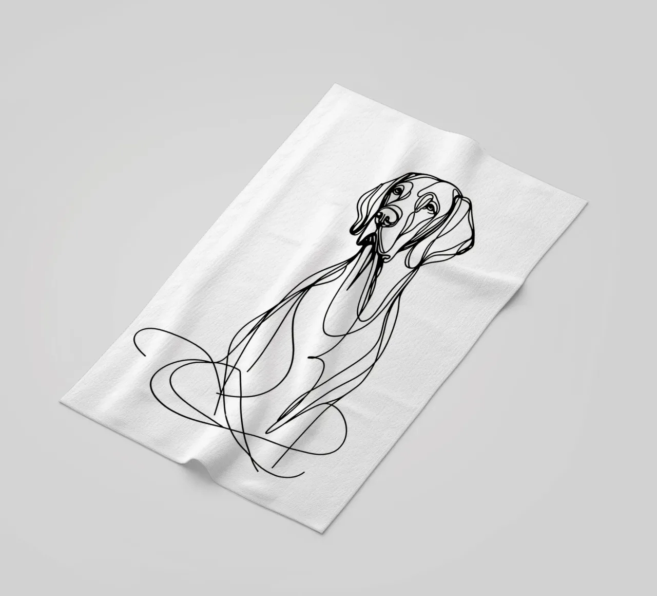Chien Vizsla Dessin au trait serviette de plage de WijdevenDesign
