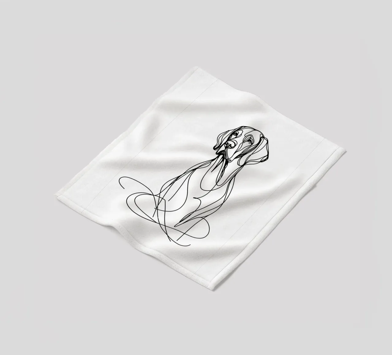 Vizsla Dog Line Art Drawing fleece blanket by WijdevenDesign