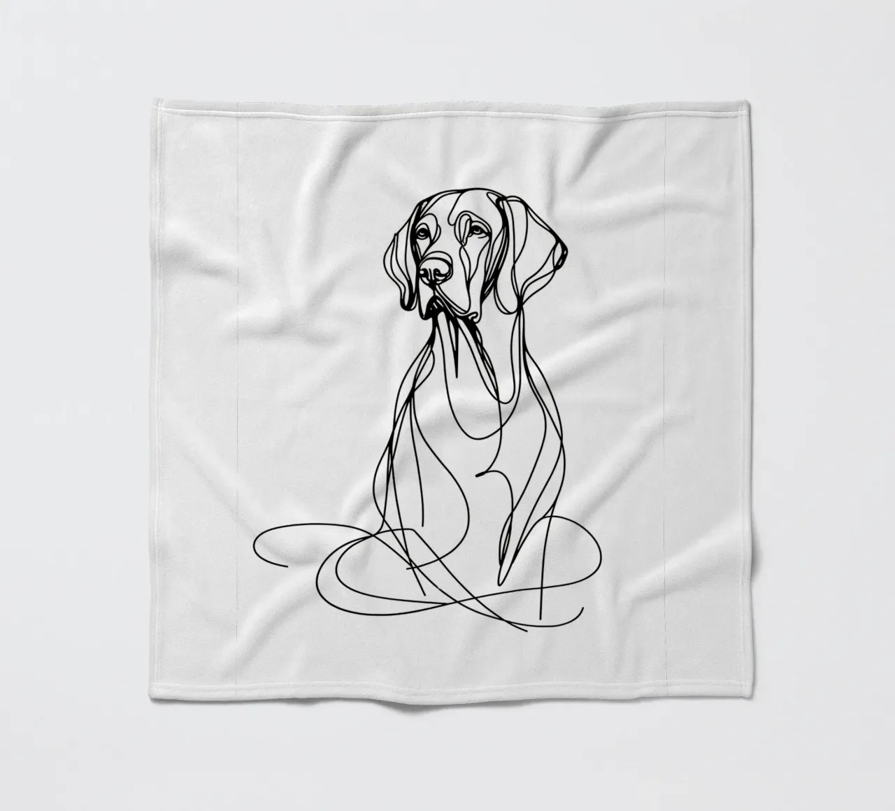 Vizsla Dog Line Art Drawing fleece blanket by WijdevenDesign