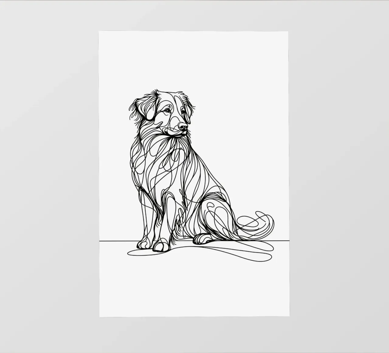 Nova Scotia Duck Tolling Retriever Dog Line Art Dibujo lámina retroiluminada de WijdevenDesign
