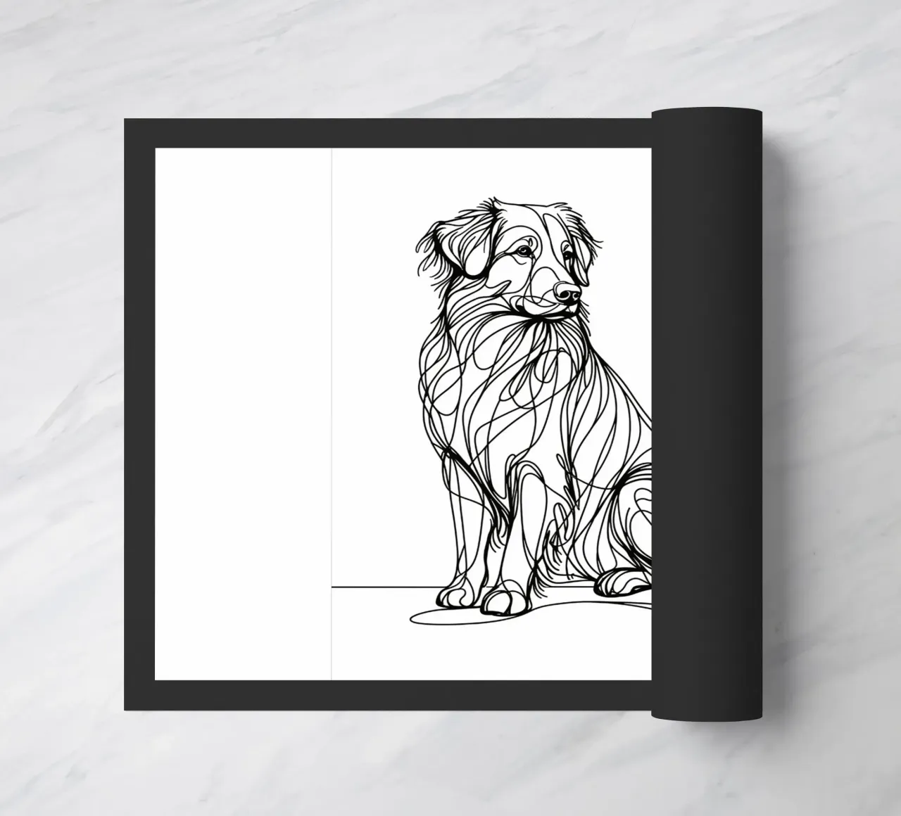 Nova Scotia Duck Tolling Retriever Dog Line Art Drawing doormat by WijdevenDesign