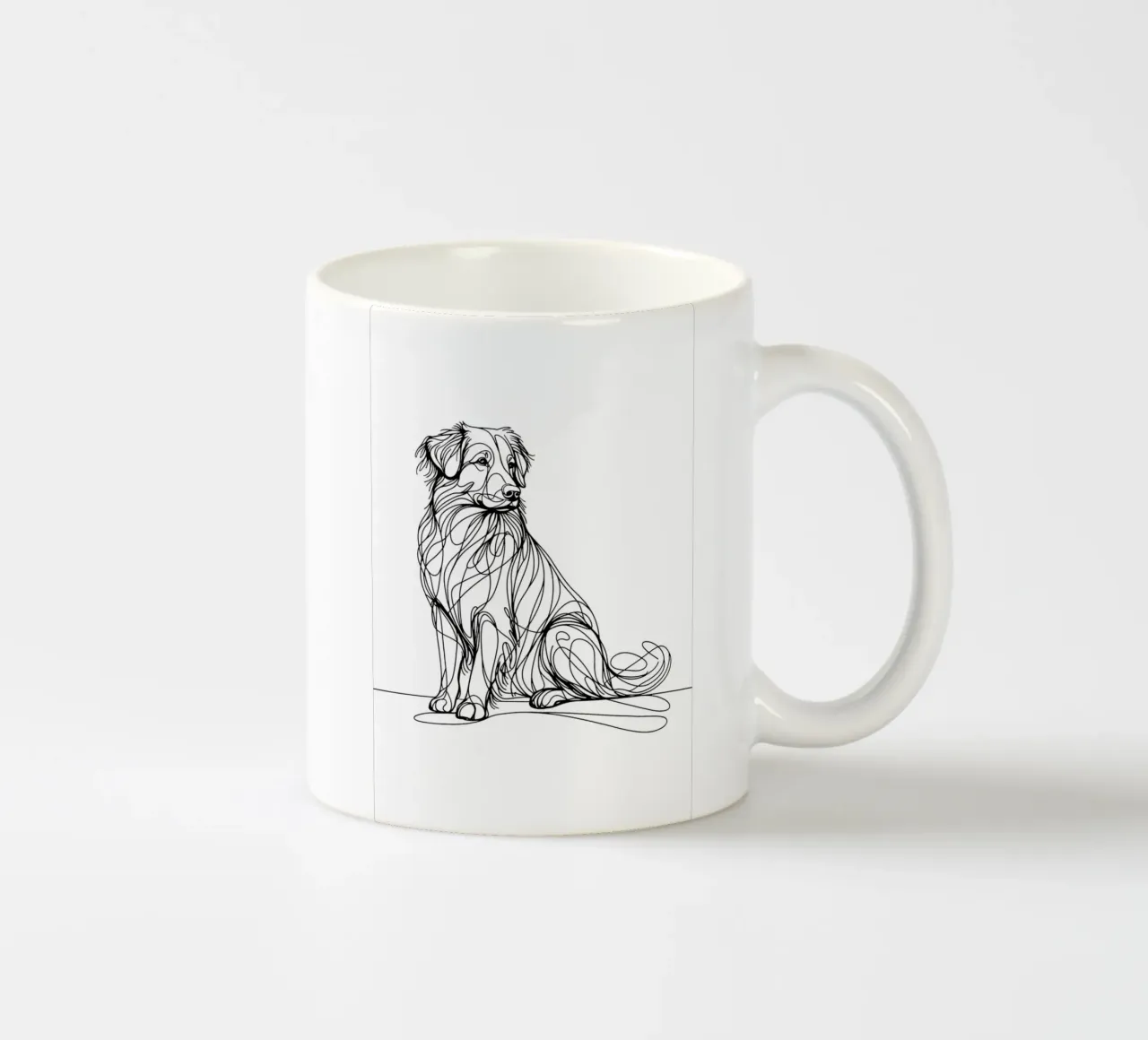 Nova Scotia Duck Tolling Retriever Dog Line Art Drawing ceramic mug by WijdevenDesign