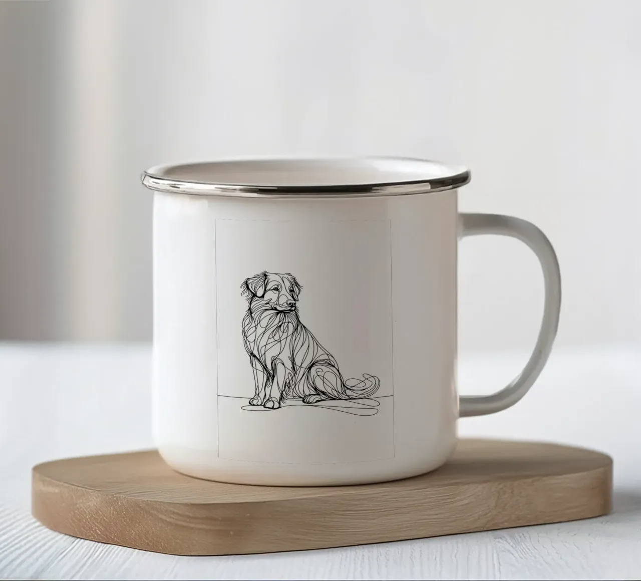 Nova Scotia Duck Tolling Retriever Dog Dessin au trait mug en émail de WijdevenDesign