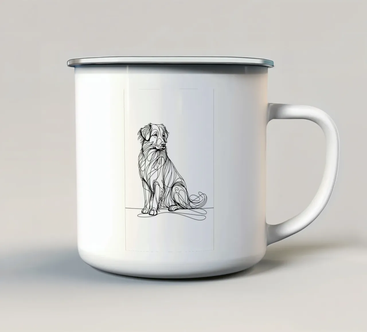 Nova Scotia Duck Tolling Retriever Dog Dessin au trait mug en émail de WijdevenDesign