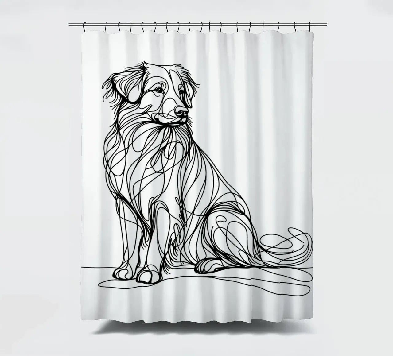Nova Scotia Duck Tolling Retriever Hund Line Art Zeichnung Duschvorhang von WijdevenDesign