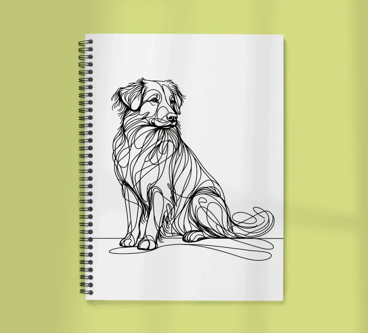 Nova Scotia Duck Tolling Retriever Dog Line Art Drawing spiral notebook by WijdevenDesign