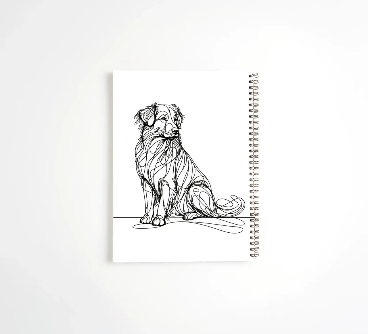 Nova Scotia Duck Tolling Retriever Dog Line Art Drawing spiral notebook by WijdevenDesign