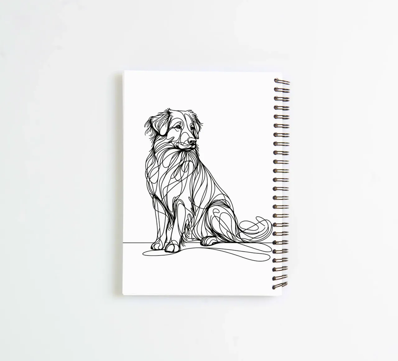 Nova Scotia Duck Tolling Retriever Dog Line Art Drawing spiral notebook by WijdevenDesign