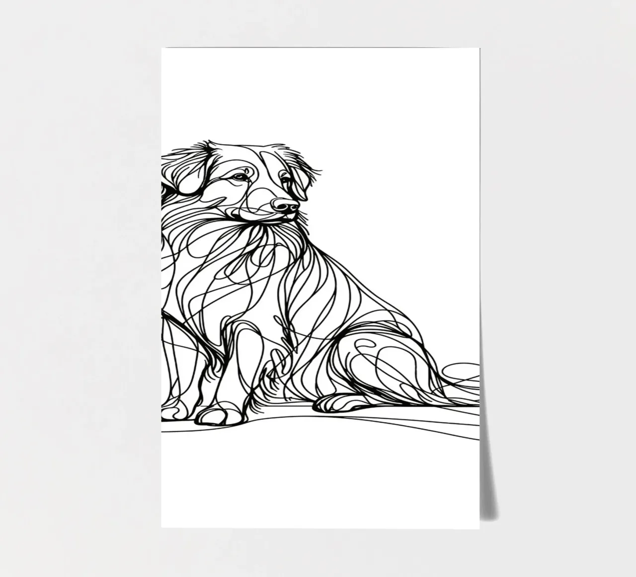 Nova Scotia Duck Tolling Retriever Dog Dessin au trait planche autocollant de WijdevenDesign