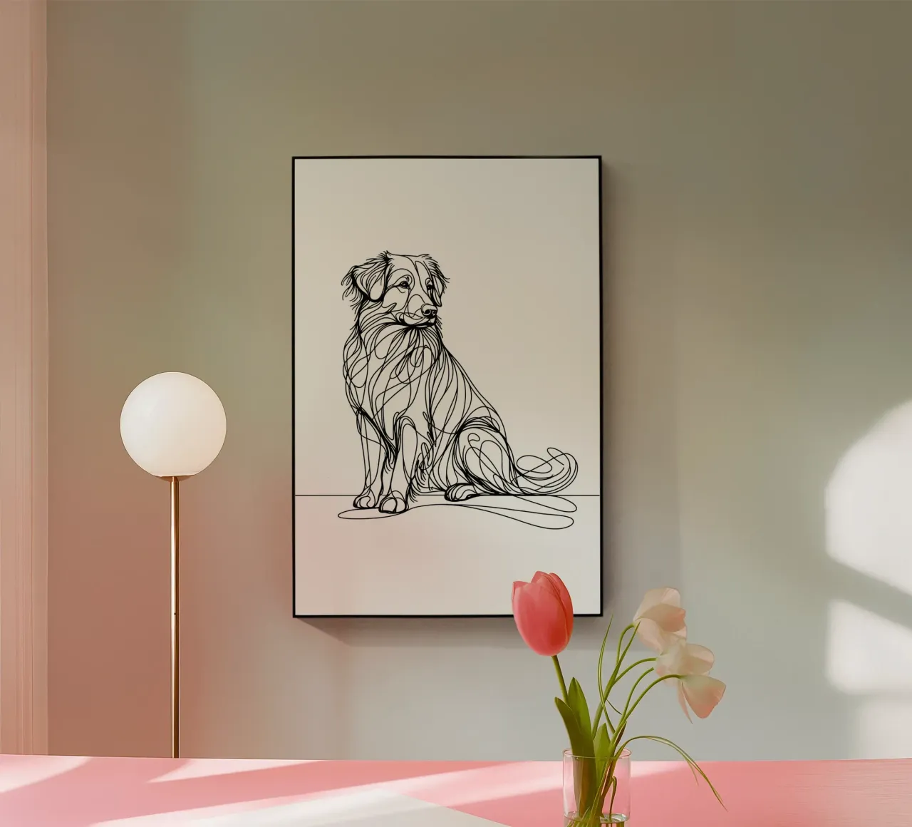 Nova Scotia Duck Tolling Retriever Dog Dessin au trait plexiglas de WijdevenDesign