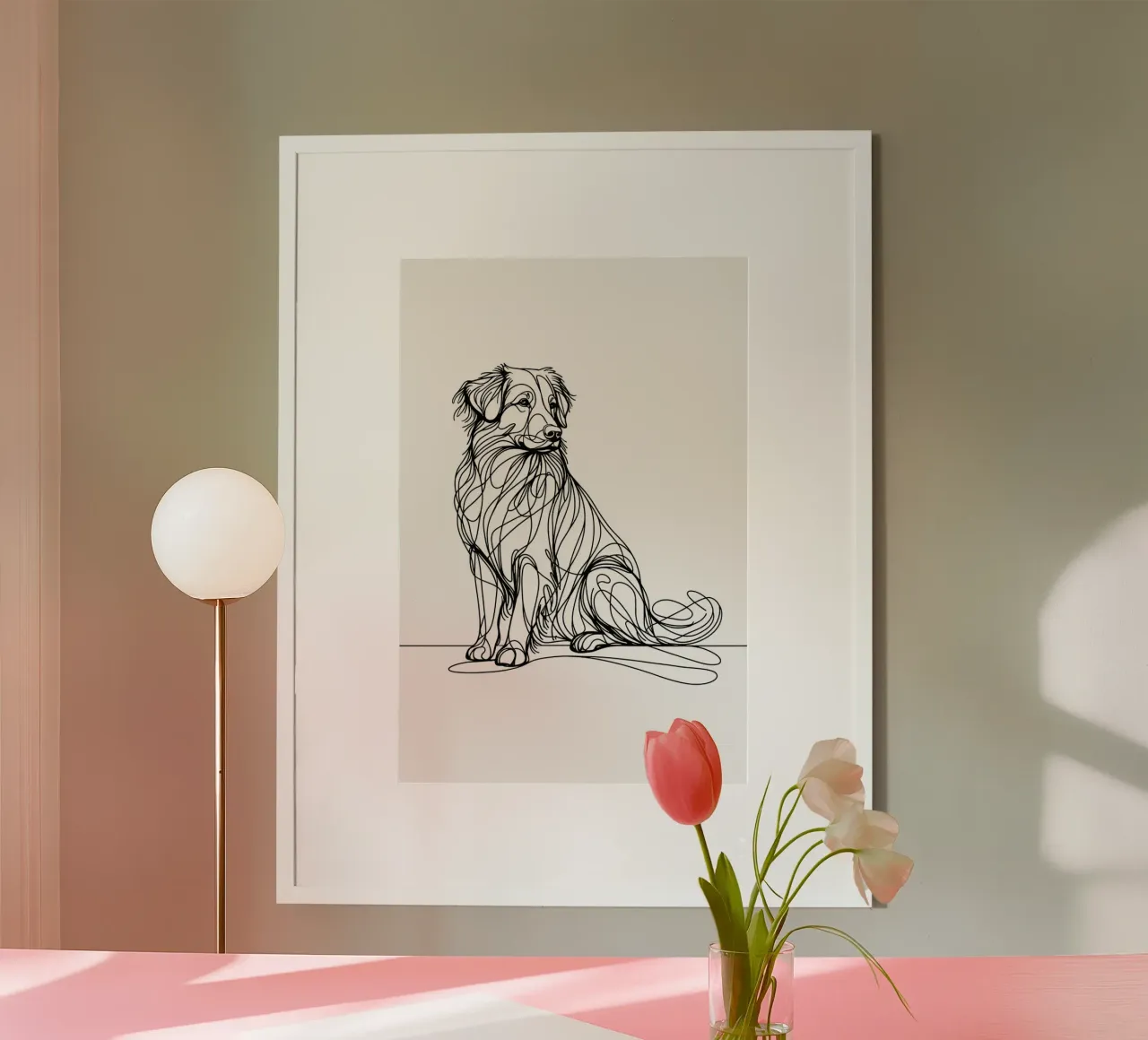 Nova Scotia Duck Tolling Retriever Dog Line Art Dibujo hahnemühle de WijdevenDesign