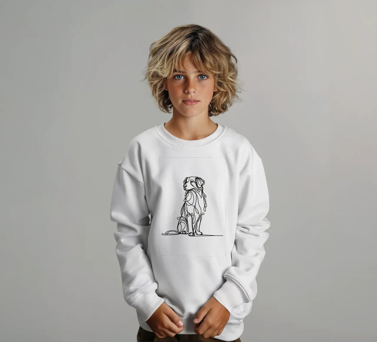 Nova Scotia Duck Tolling Retriever Dog Line Art Dibujo sudadera para niño de WijdevenDesign