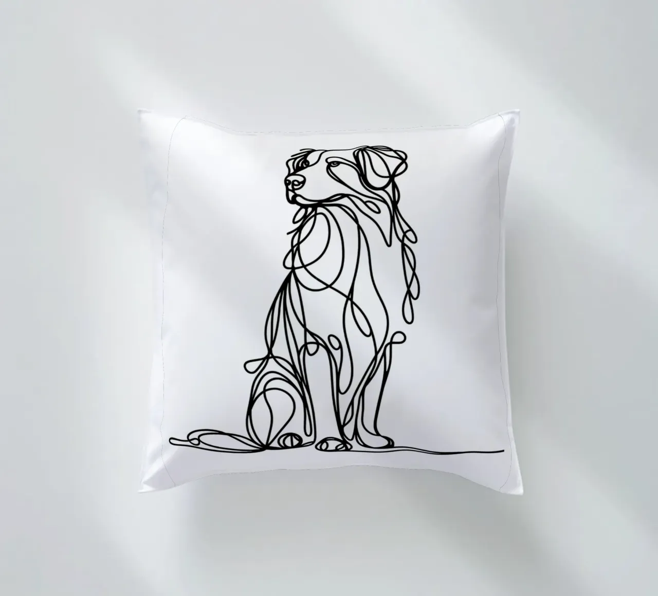 Nova Scotia Duck Tolling Retriever Dog Line Art Drawing decorative cushion by WijdevenDesign