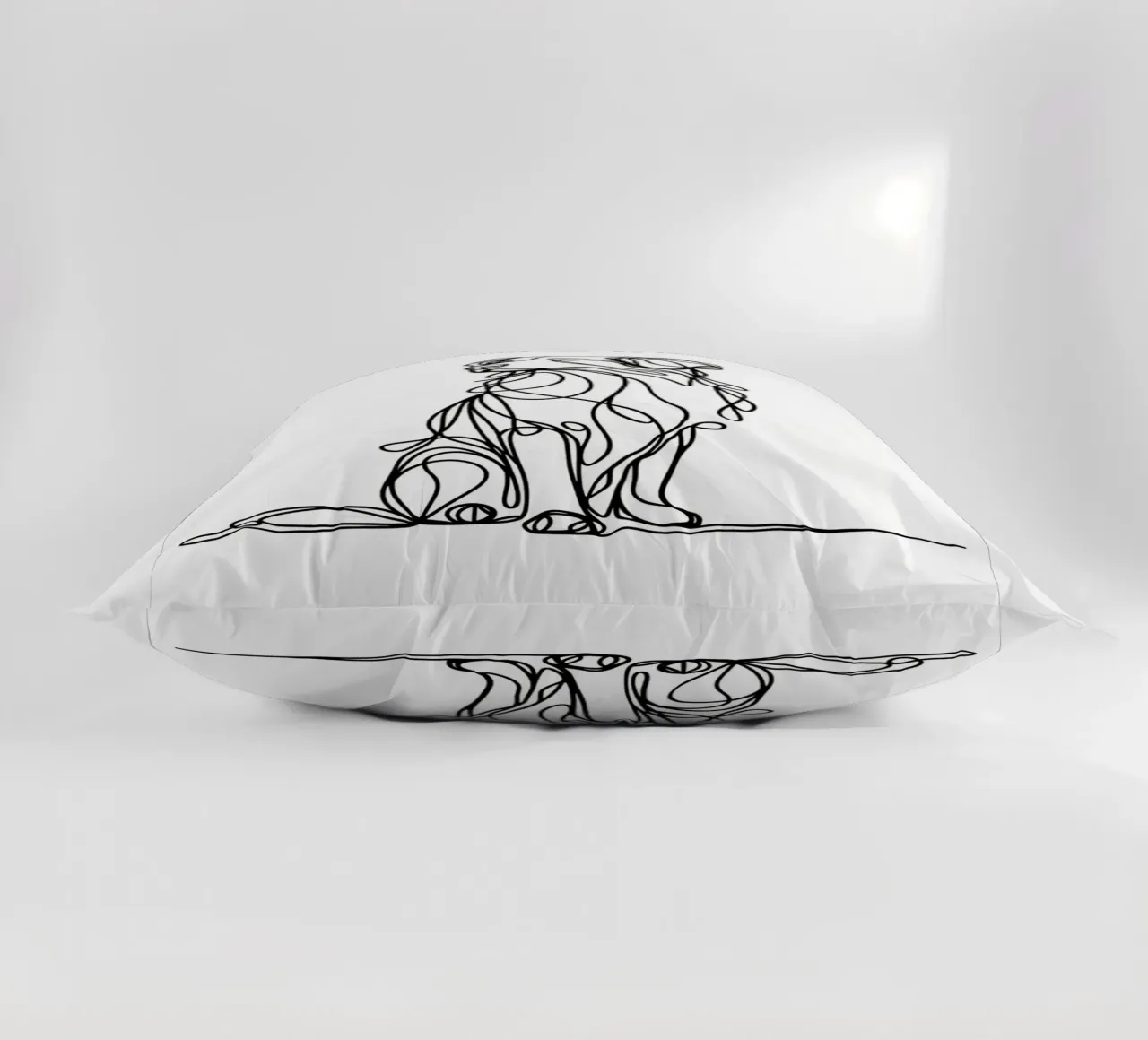 Nova Scotia Duck Tolling Retriever Dog Line Art Drawing decorative cushion by WijdevenDesign