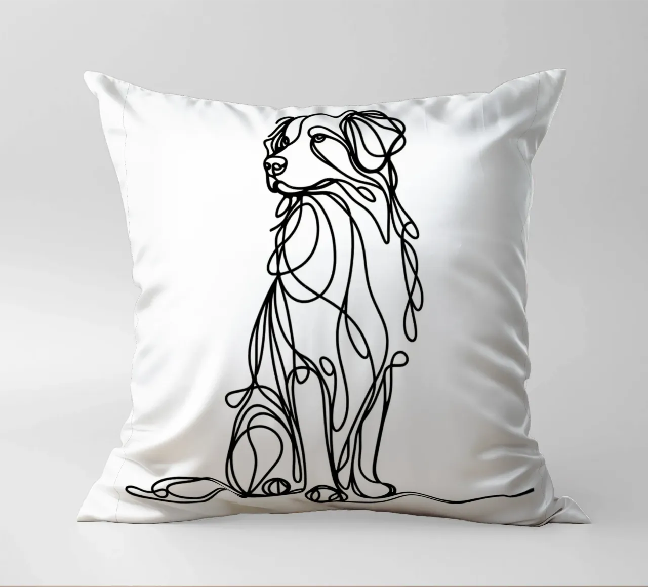 Nova Scotia Duck Tolling Retriever Dog Line Art Drawing decorative cushion by WijdevenDesign