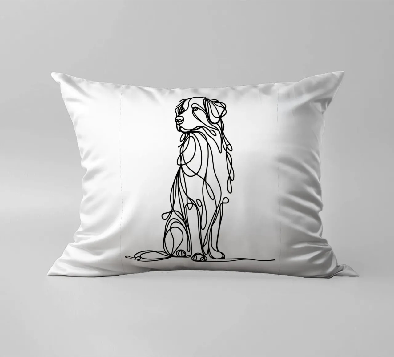 Nova Scotia Duck Tolling Retriever Dog Line Art Drawing decorative cushion by WijdevenDesign