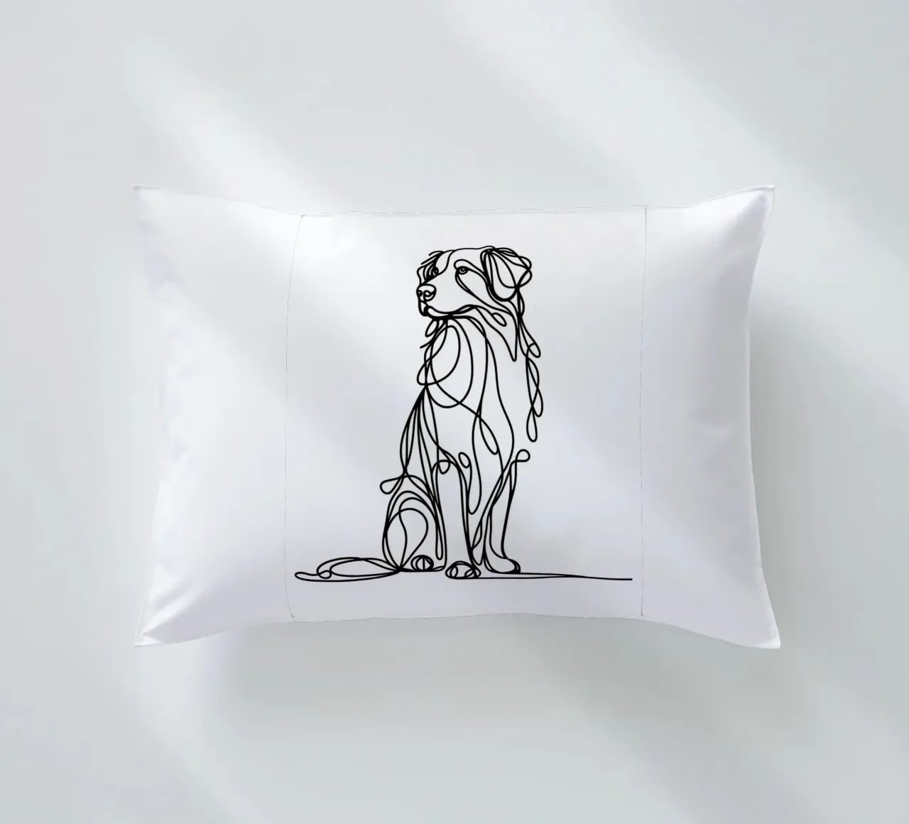 Nova Scotia Duck Tolling Retriever Dog Line Art Drawing decorative cushion by WijdevenDesign