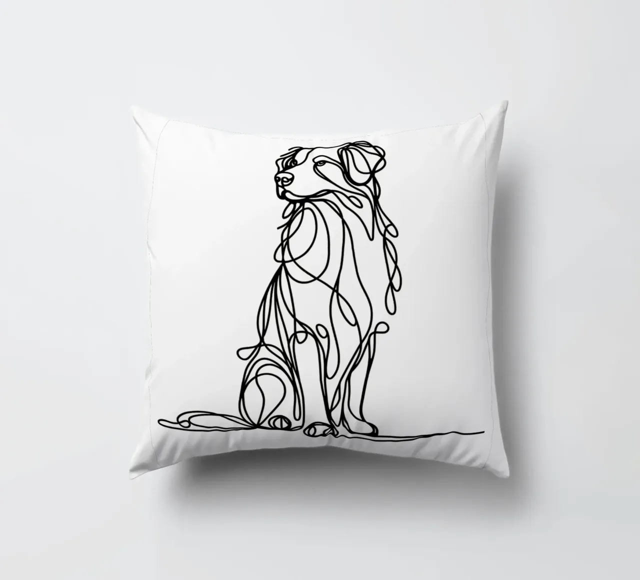 Nova Scotia Duck Tolling Retriever Dog Line Art Drawing decorative cushion by WijdevenDesign