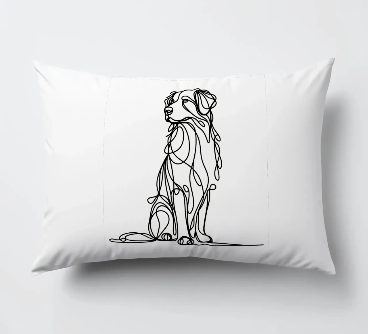 Nova Scotia Duck Tolling Retriever Dog Line Art Drawing decorative cushion by WijdevenDesign