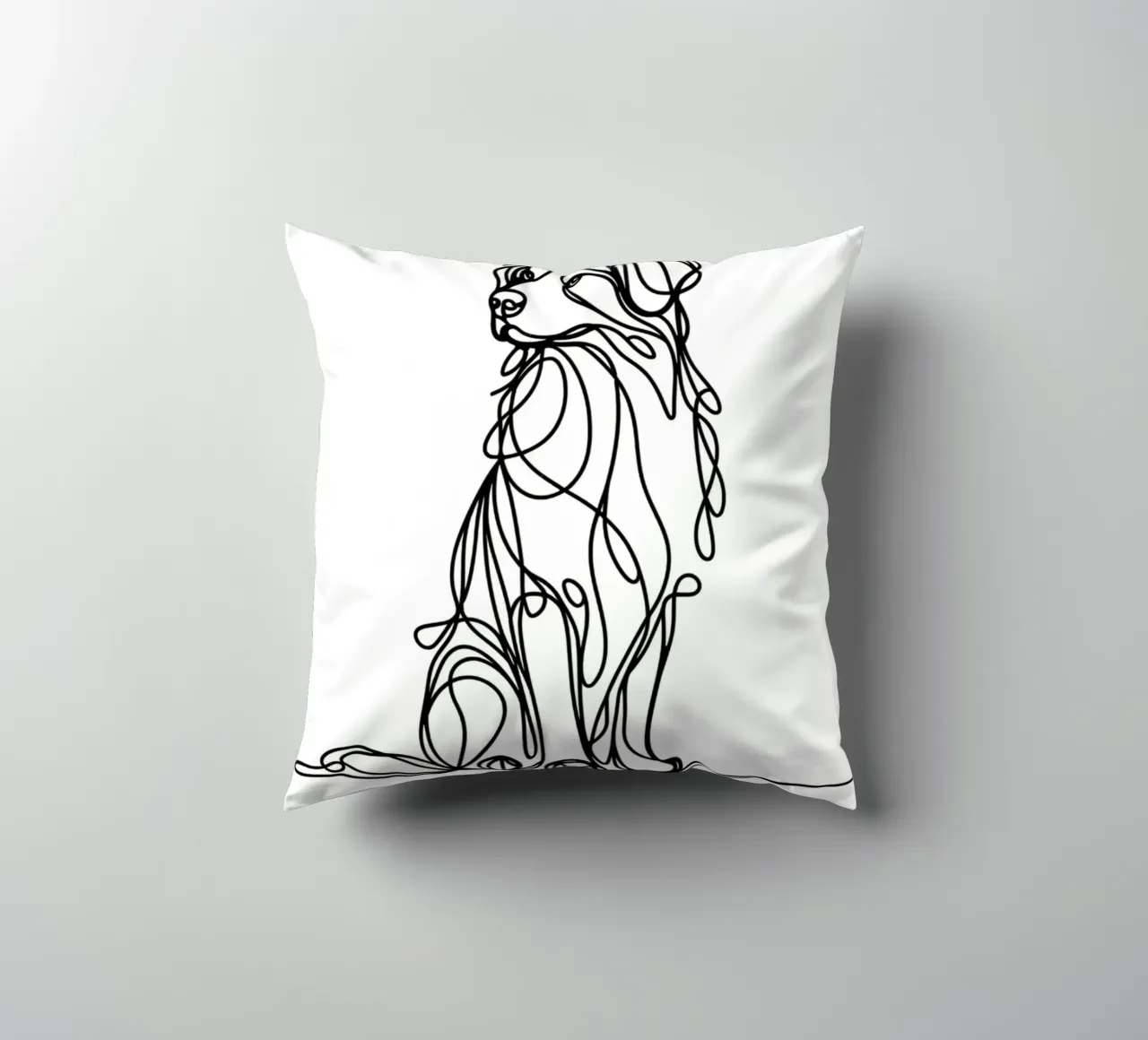Nova Scotia Duck Tolling Retriever Dog Line Art Drawing decorative cushion by WijdevenDesign