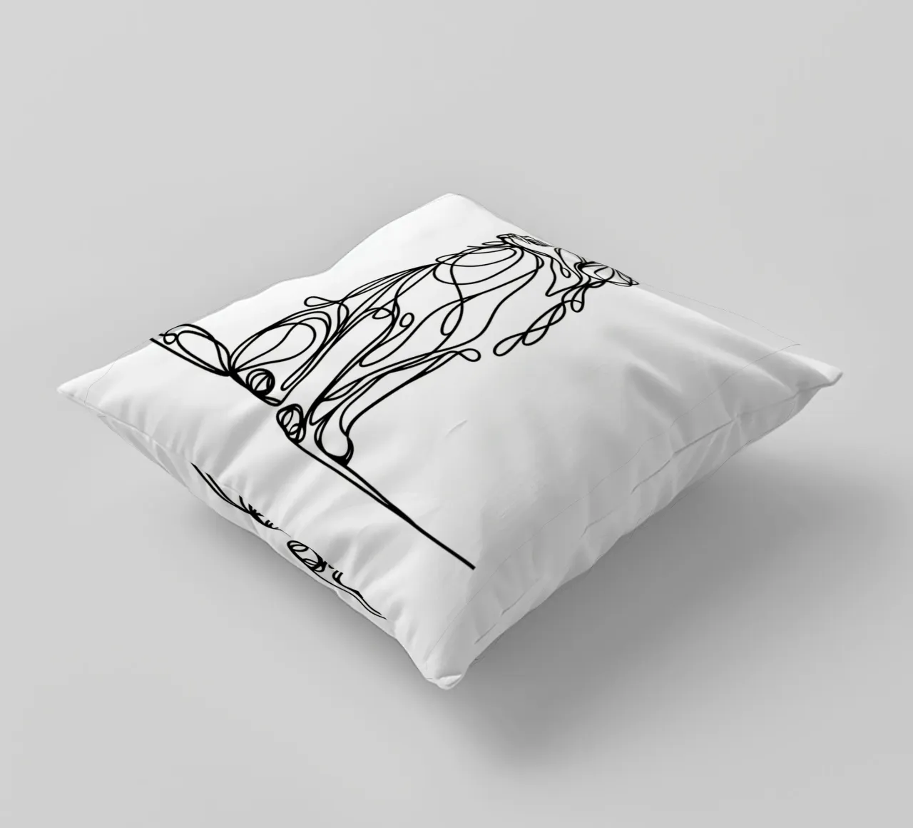Nova Scotia Duck Tolling Retriever Dog Line Art Drawing decorative cushion by WijdevenDesign