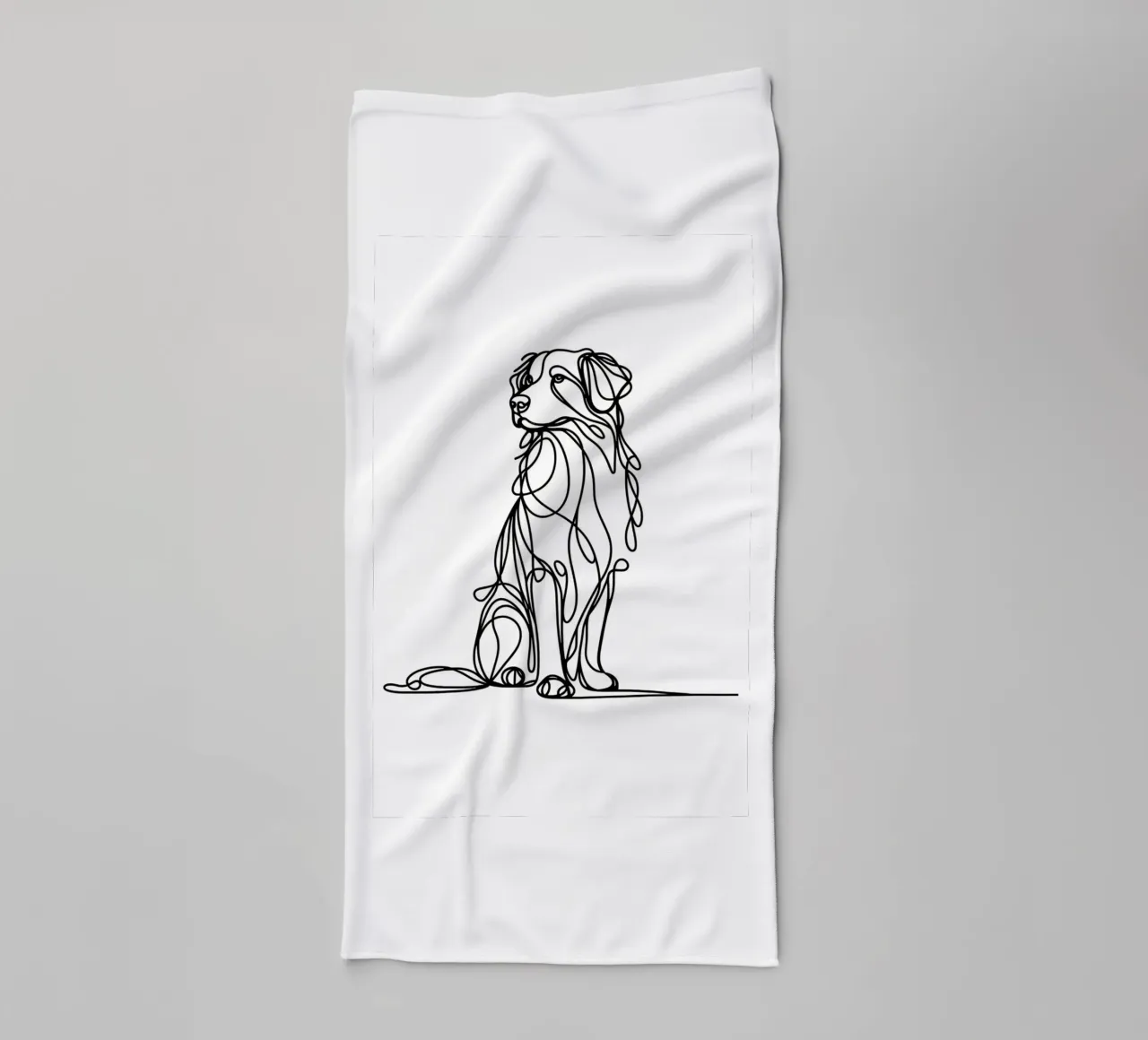Nova Scotia Duck Tolling Retriever Dog Line Art Drawing towel by WijdevenDesign