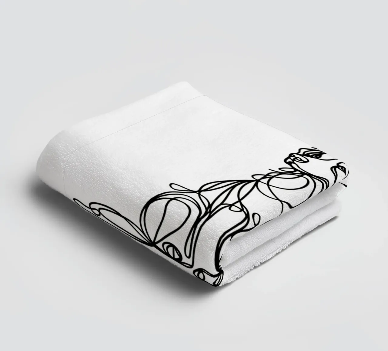 Nova Scotia Duck Tolling Retriever Dog Line Art Drawing towel by WijdevenDesign