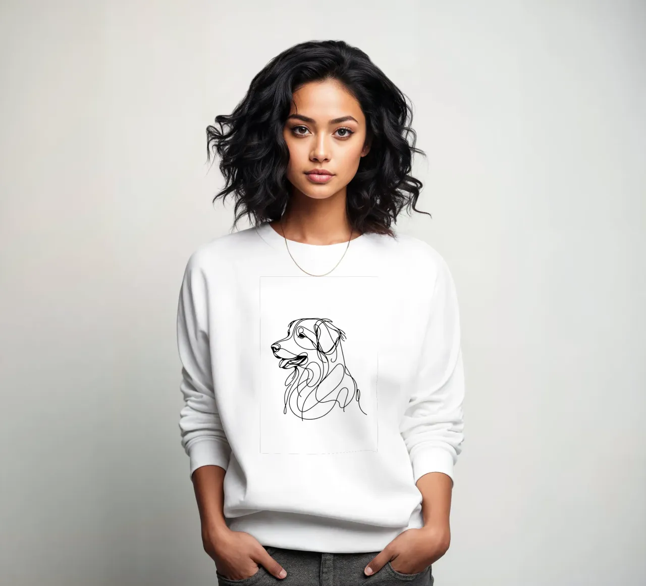 Nova Scotia Duck Tolling Retriever Dog Line Art Dibujo sudadera de WijdevenDesign