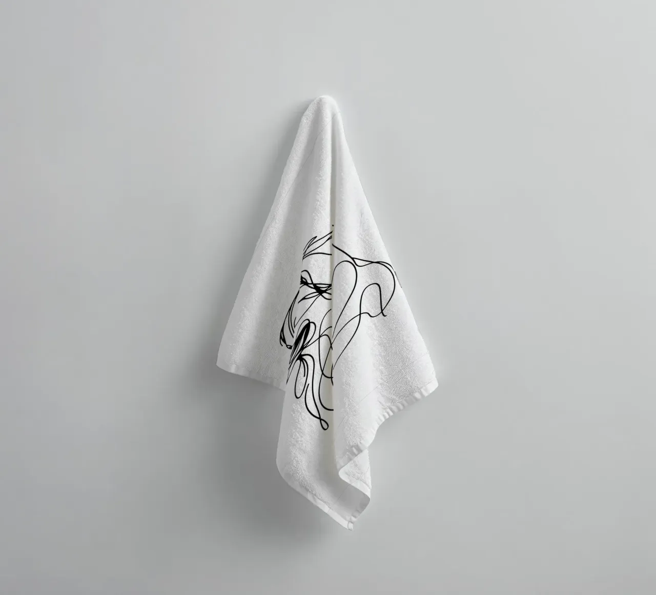 Nova Scotia Duck Tolling Retriever Dog Line Art Drawing towel by WijdevenDesign