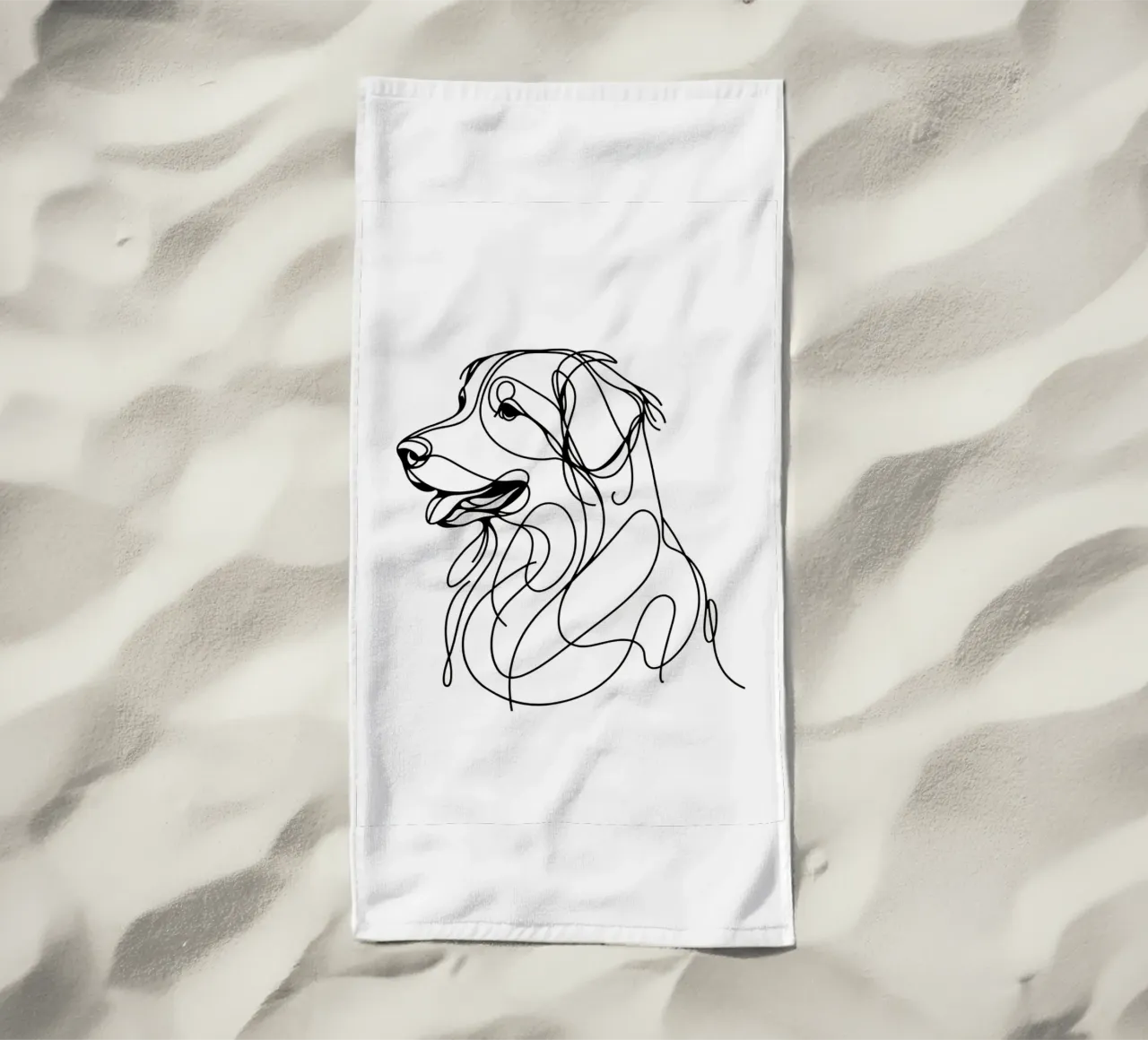 Nova Scotia Duck Tolling Retriever Dog Dessin au trait serviette de plage de WijdevenDesign