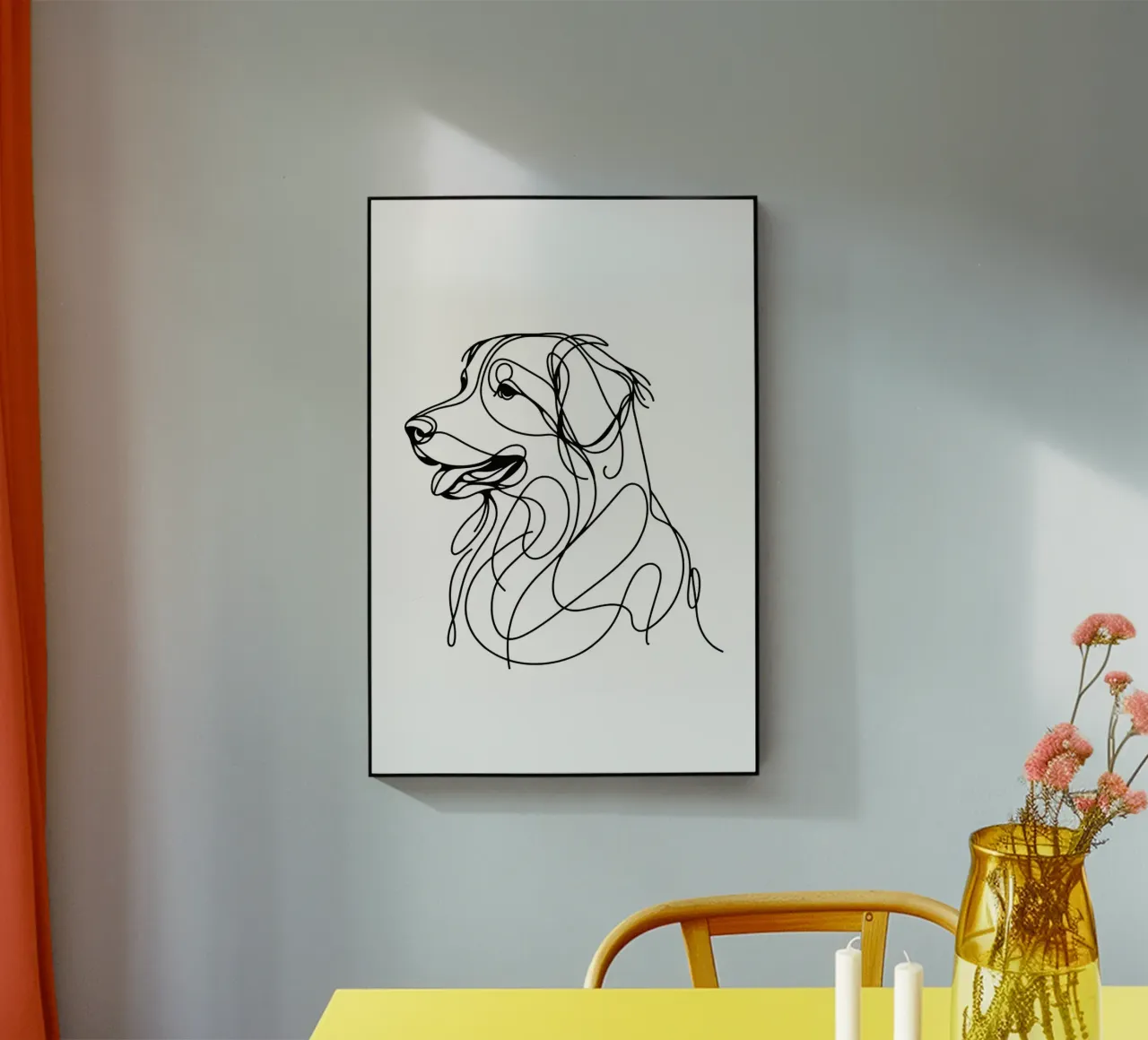 Nova Scotia Duck Tolling Retriever Dog Line Art Dibujo metacrilato de WijdevenDesign